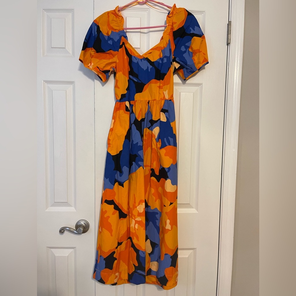 Tabitha Brown x Target MIDI Tie back puff Sleeve Dress NWOT Size 4